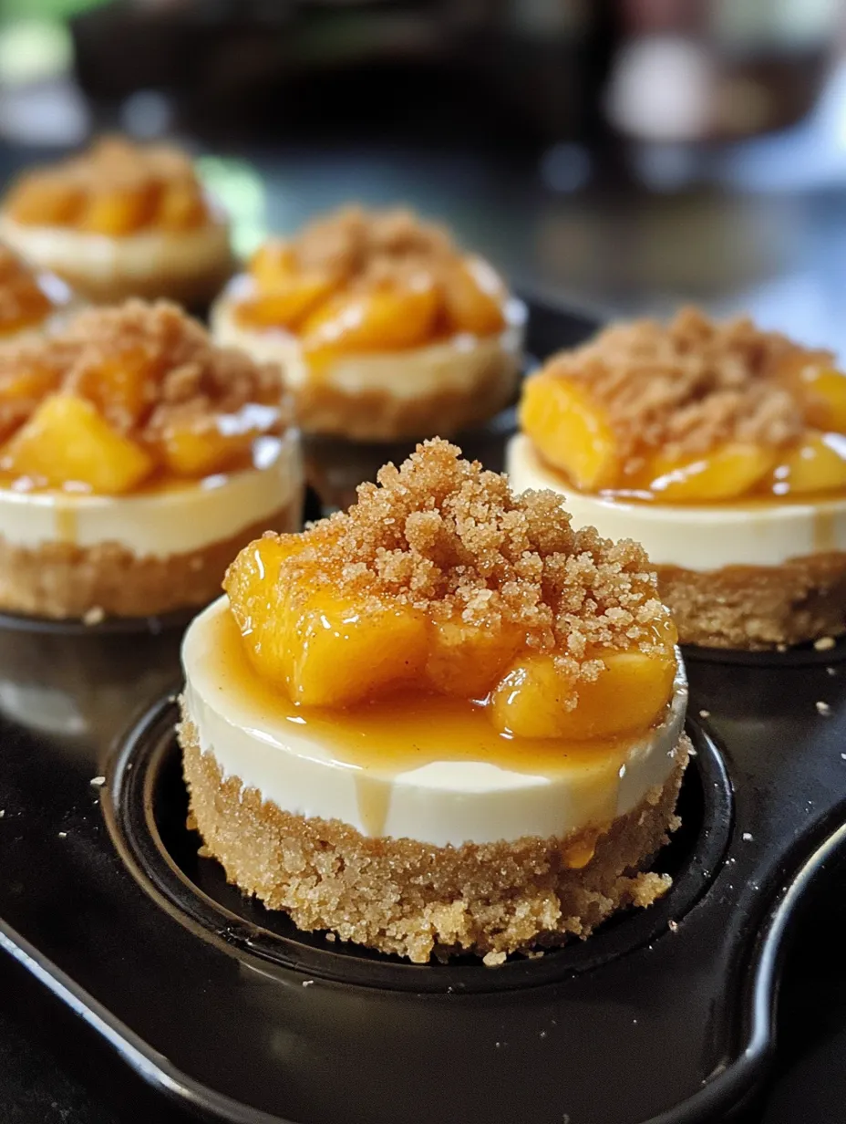 Peach Cobbler Mini Cheesecakes Homemade