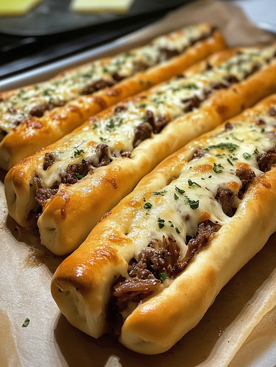 Philly Cheesesteak Stuffed Cheesy Breadsticks Recipe