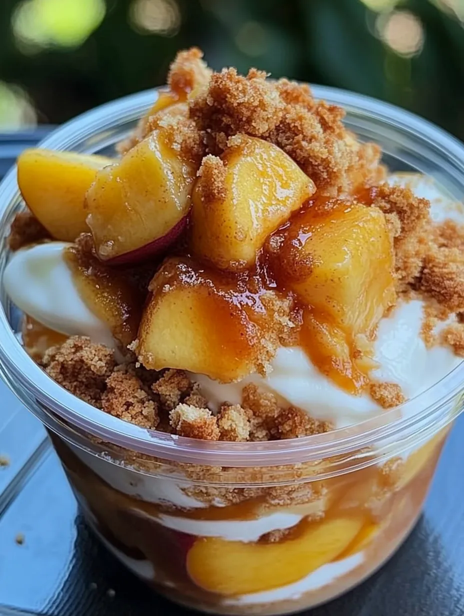 Classic Peach Cobbler Parfait Homemade