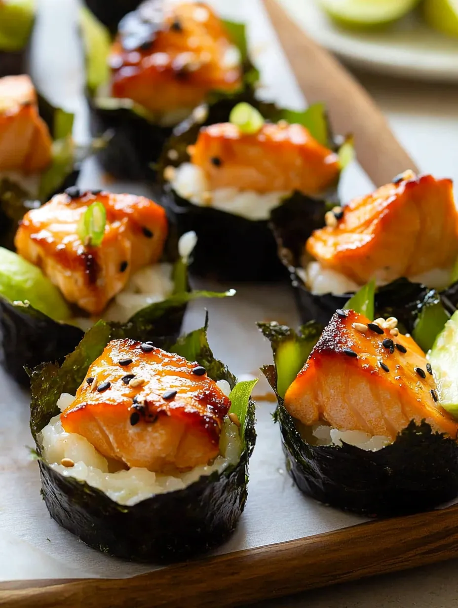 Easy Salmon Sushi Bake Cups Recipe