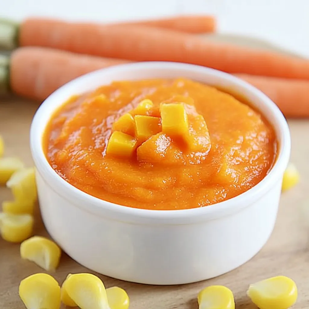 Carrot, Corn & Pumpkin Baby Food Puree