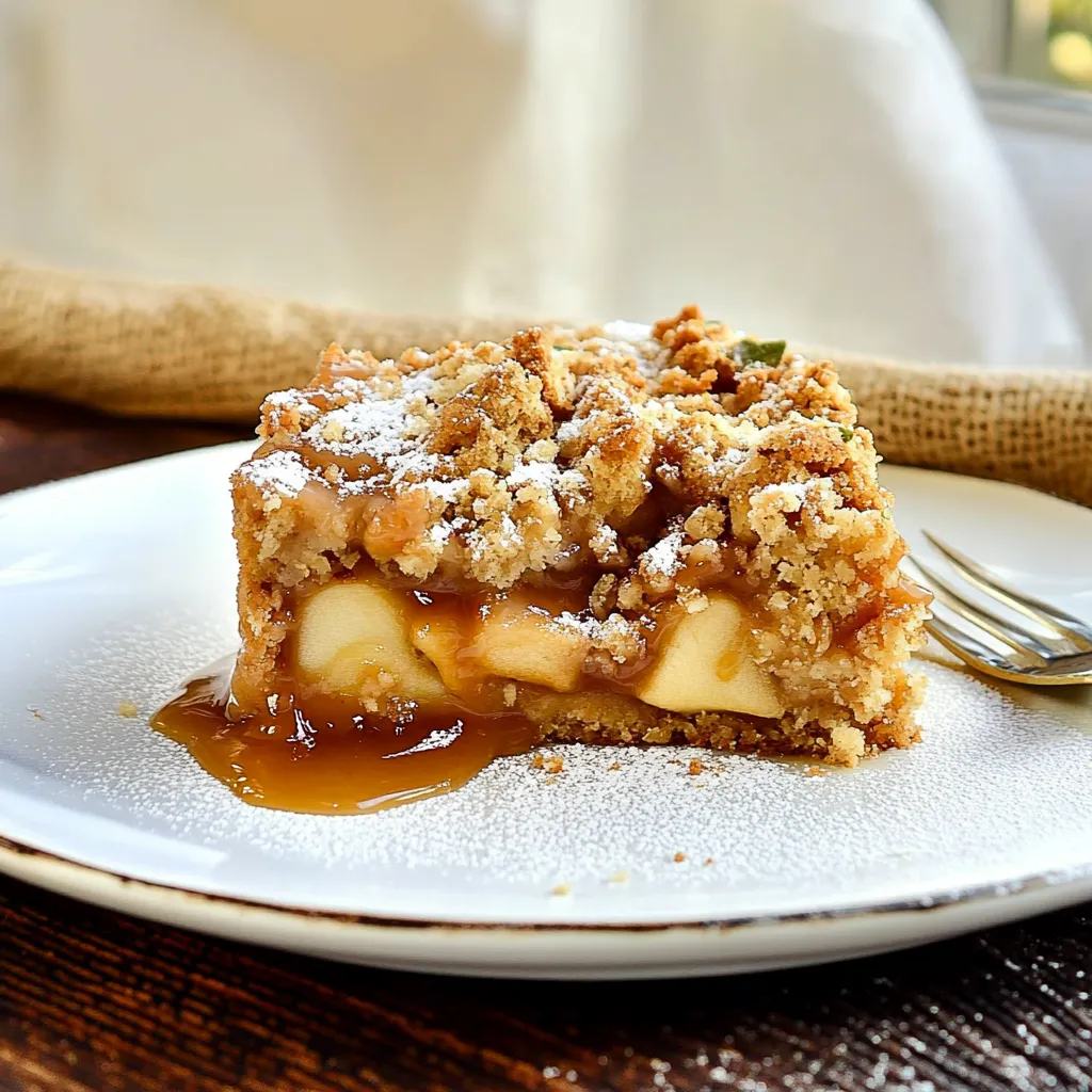 Apple Cake with Streusel and Caramel Sauce
