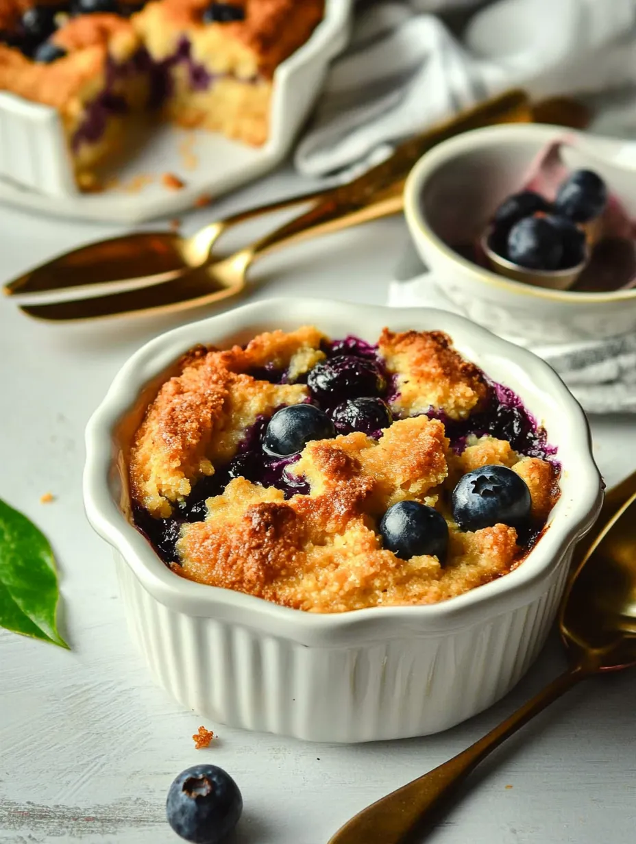 Easy Corn Bread Bread Pudding with Blueberries