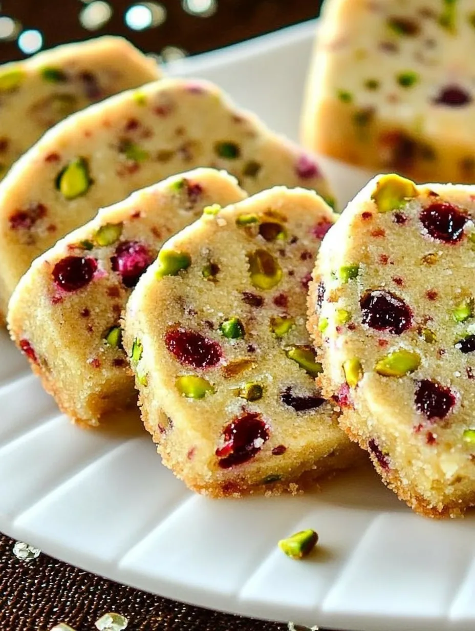 Cranberry and Pistachio Sable Shortbreads