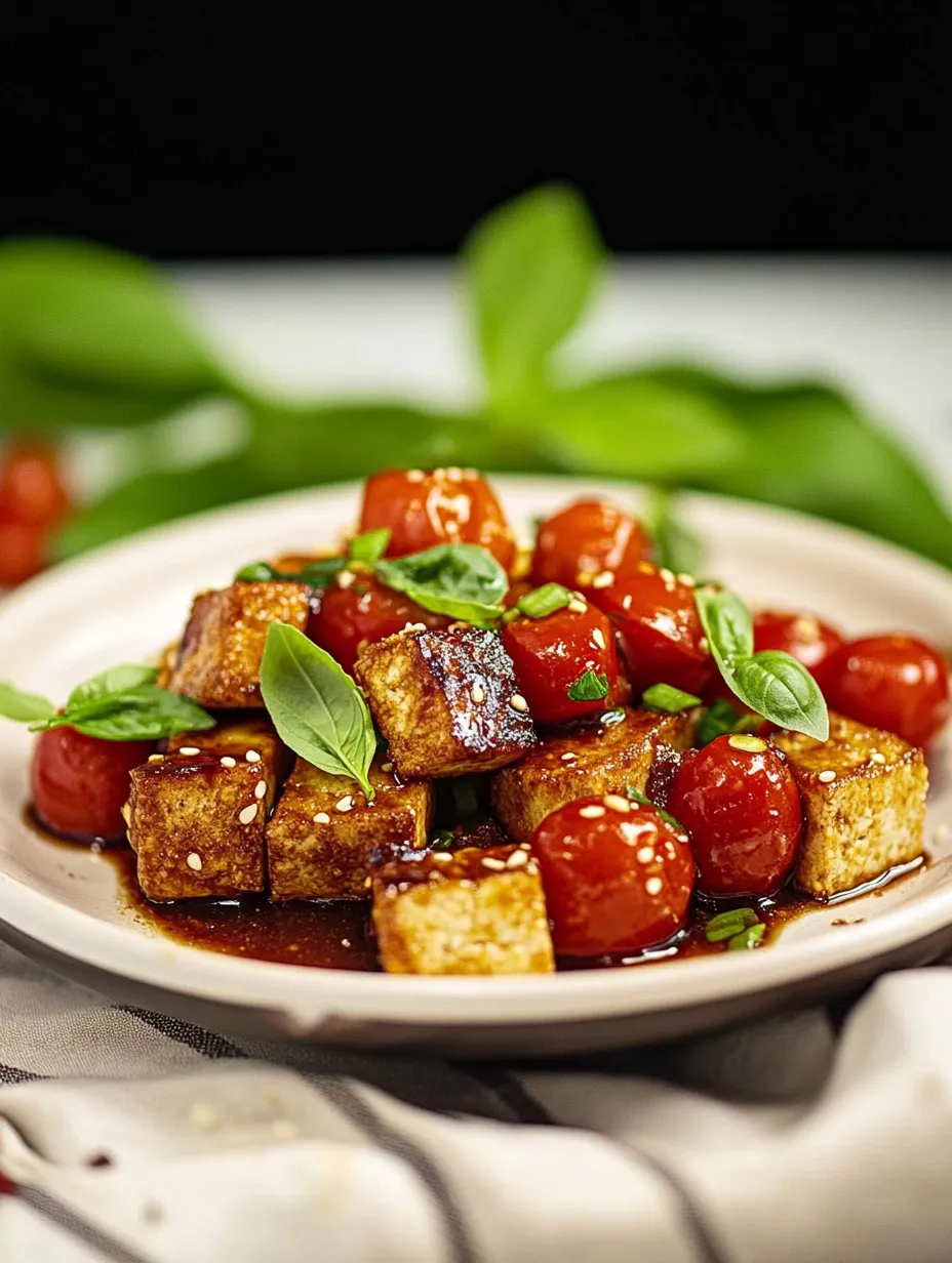 Crispy Tofu with Balsamic Tomatoes Recipe