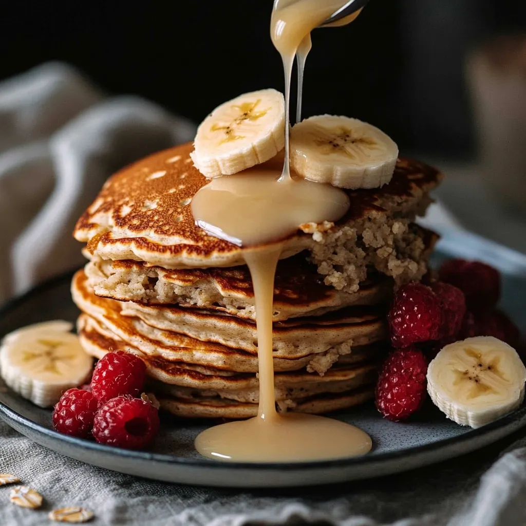 Healthy Oat Flour Banana Pancakes Recipe