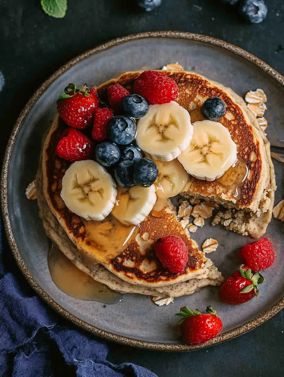 Healthy Oat Flour Banana Pancakes