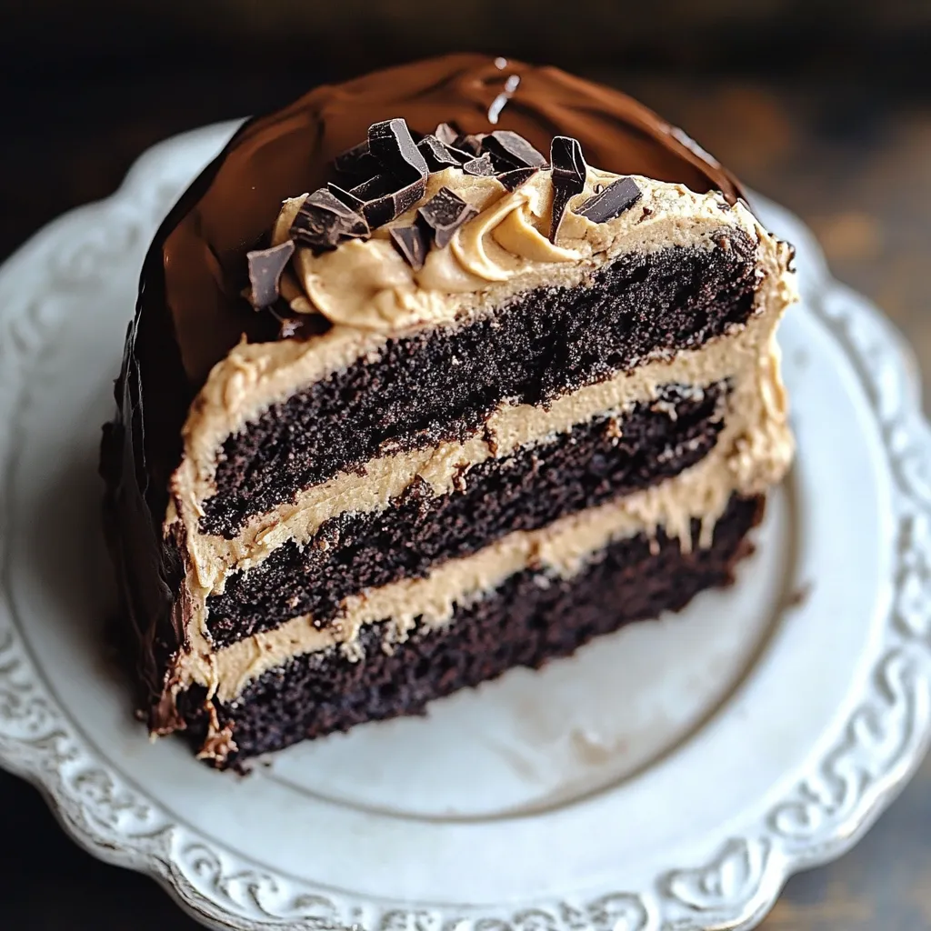 Easy Dark Chocolate Cake with Coffee Buttercream Recipe