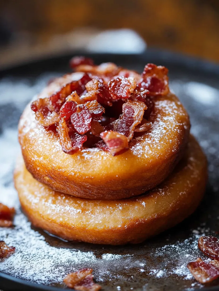 French Toast Donuts with Bacon
