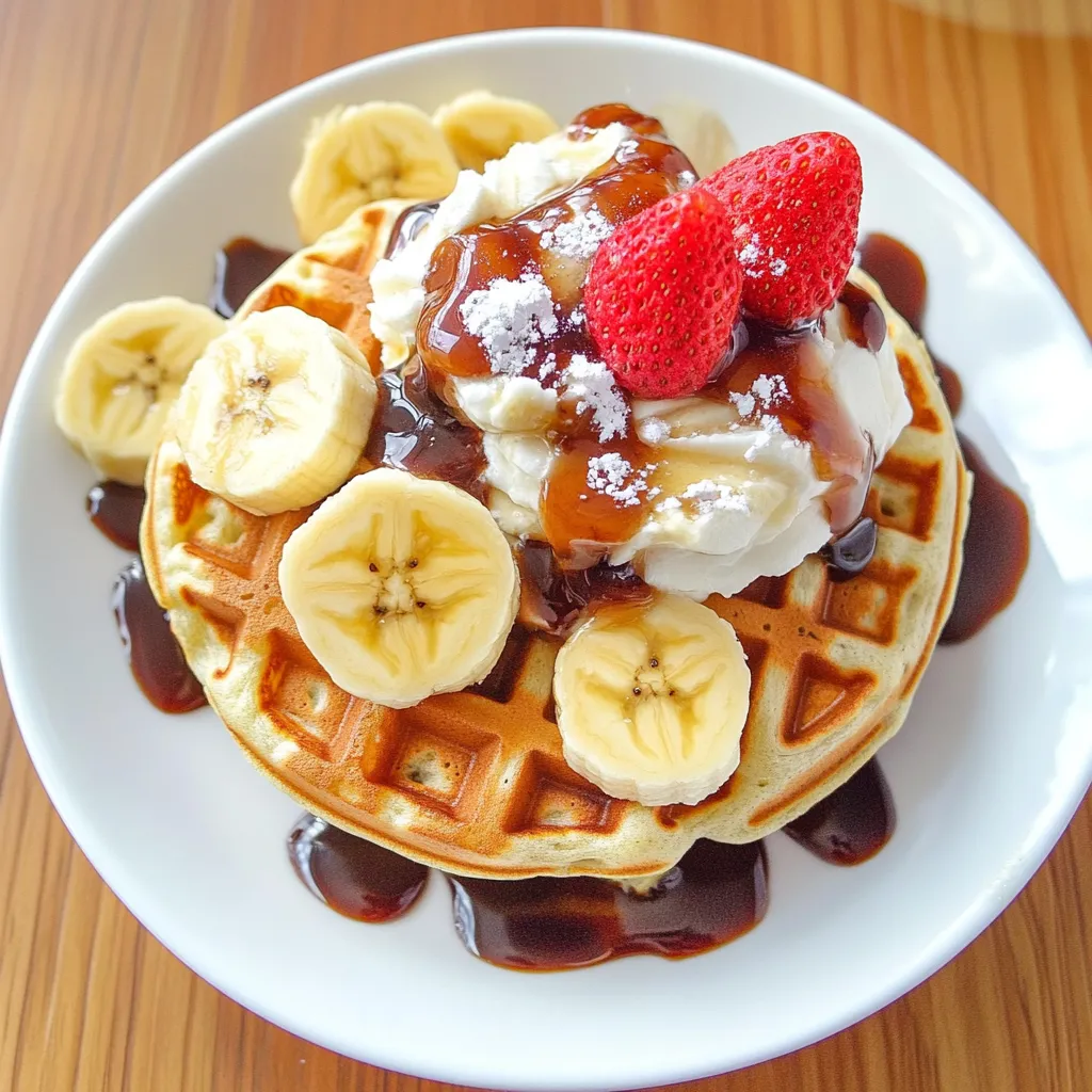 Easy Banana Split Waffles Recipe