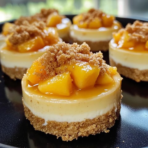 Mini Cheesecakes with Peach Cobbler