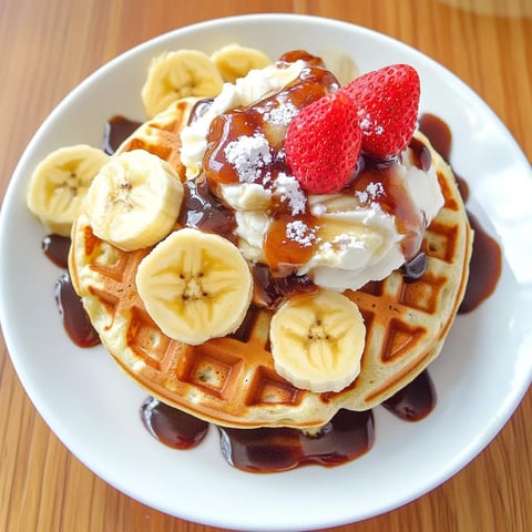 Easy Banana Split Waffles Recipe
